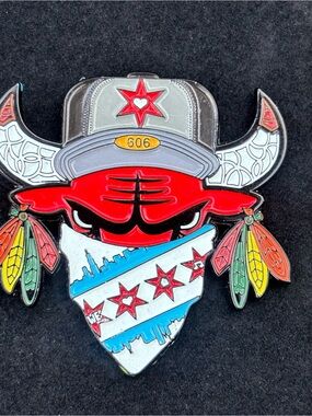 EVOL Chicago Bulls & Blackhawks “Madhouse" Enamel Pin Tribute Medallion